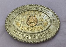 Vintage RARE 1998 Rocky Mnt. Quarter Horse Amateur Champion Trophy Belt Buckle picture