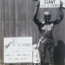 Jolly Green Giant Girl Photo 1960s Battle Statue Child Vintage Original AZ A1987 picture
