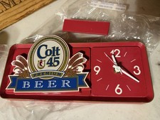 Colt 45 Premium Beer Breweriana Wall Clock Sign, Red Plastic picture