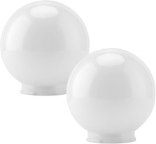 2 Pcs White Acrylic Replacement Globe, 6X6X3 Inch Replacement Globe Shade picture