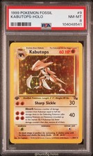 Kabutops Holo 9/62 PSA 8 1st Edition Fossil Pokemon *Label error* picture