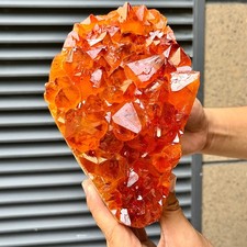 7.7 LB  Orange Yellow Crystal Cluster Quartz Display Specimen Decor Piece picture