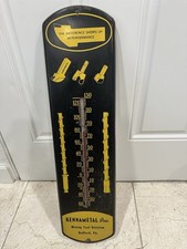 Vintage KENNAMETAL COAL MINING TOOLS Painted Tin Thermometer Original Bedford Pa picture