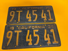 (2) - MATCHING PAIR - 1935 - CALIFORNIA - LICENSE PLATES picture