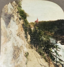 Stereoview Tourists Path Cut in Solid Granite Mountainside Trolhatta Sweden picture