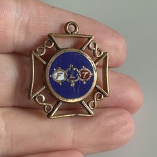 Antique IOOF Odd Fellows FLT Maltese Cross Fob Gold Filled Friendship Love Truth picture