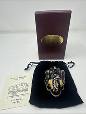 VINTAGE EDGAR BEREBI LIMITED EDITION TAJ MAHAL ELEPHANT PIN AND TRINKET BOX picture