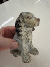 Sweet Vintage Cast Metal Dog Bank with Key picture