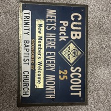 Vintage 1950’s Era Cub Scout Sign Boy Scouts picture
