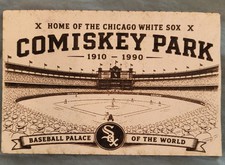 LEATHER ~ Comiskey Park CHICAGO WHITE SOX Modern BASEBALL PC Illinois picture