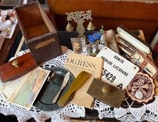 Curated Box of Curiosities Vtg Ephemera’s Forgotten Drawer Sterling Knife Sign picture