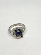 SIZE 5 3.5g STERLING SILVER ARGENTIUM VINTAGE CLASS RING 1982 SIGNED picture