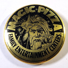 Rare Vintage 1984 Magic Pizza Family Entertainment Center Pin Gold Foil Arcade picture