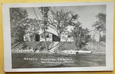 RPPC Brady's Hillside Cabins Waterville Minn. Lake Shore Boats 2 Men Fishing picture