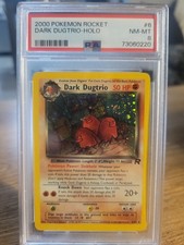2000 Pokémon Team Rocket Dark Dugtrio Holo 6/82 PSA 8 SWIRL picture