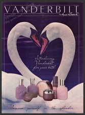 Vanderbilt 1980s Print Advertisement 1984 Heart Swans (Not the Product) picture