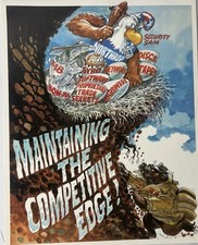 Vintage Maintaining the Competitive Edge Military Aerospace Cartoon Print 16x20 picture