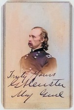 General George Armstrong - Carte la Visite - 1863 on Canvas 8x11 - COLOR picture