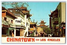 c1950's Chinatown Shops Cafes Golden Palace Restaurant Los Angeles CA Postcard picture
