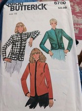 Vintage Quick Butterick Miss Jacket Pattern 6780 Size 16, Cut-Complete  picture