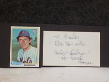 VINTAGE 1978 BUD HARRELSON NEW YORK METS AUTOGRAPHED CARD WITH BASEBALL CARD picture