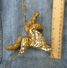 VERY UNIQUE GOLDEN BEARDED UNICORN Vintage SILVESTRI Christmas Tree Ornament BXA picture