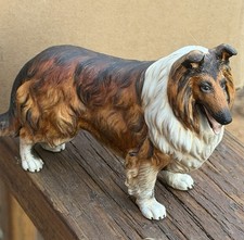 Vintage Collie Sheltie Matte Finish Porcelain Figurine ￼ picture