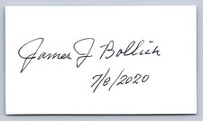 James Bollich Hand Signed Business Card - WWII Bataan Death March picture