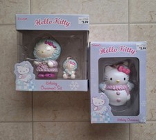 VTG Sanrio Hello Kitty Holiday Ornaments Boxed Set And Snowman Christmas 2005   picture