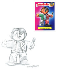 ORIGINAL ART Garbage Pail Kids 80s ANDY KAUFMAN SKETCH & Card Brent Engstrom picture