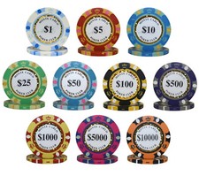 1000pcs 14G MONTE CARLO POKER CLUB POKER CHIPS BULK - Choose Denominations picture