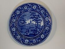 Vintage Historic Ridgway City Hall New York Blue Transferware Plate picture