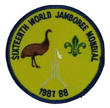 1987-1988 16th World Scout Jamboree Australia Round Patch BLU Bdr (WSJ601) picture