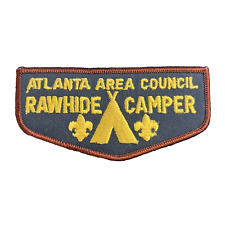 Vintage Boy Scout Atlanta Area Rawhide Camper Patch 1980’s Plastic Back picture