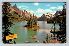 Jasper National Park, Maligine Lake, Antique, Vintage Souvenir Postcard picture