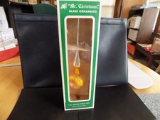 Vintage Mr. Christmas Glass Ornament Gold Tree Topper 11” Original Box picture