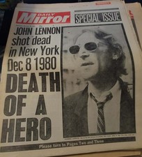 Vintage John Lennon Death UK Newspapers 1980 Tribute Archive Lot + Beatles 15pc picture