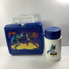 Vintage 1982 Batman Joker Plastic Lunch Box With Thermos DC Comics USA picture