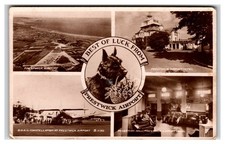 Prestwick Airport Multi-View Postcard 1952 BOAC Constellation Scottish Terrier picture