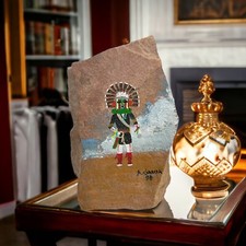 Hopi Painting On Stone By A. Garcia 1998 Handmade One Of A Kind picture
