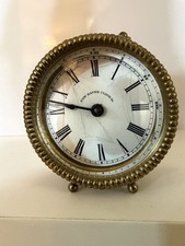 Antique 1800s New Haven Brass Filigree Alarm Clock Repousse Floral non working picture