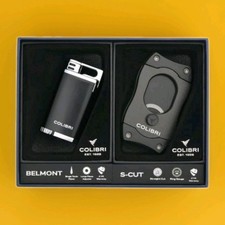 Brand New🍁Colibri Belmont | Jet Lighter and S-Cut Cigar Cutter | Gift Box Set picture