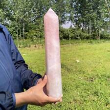 6.38LB Natural Rose Quartz Obelisk Large Tower Crystals Wand Point Reiki Healing picture