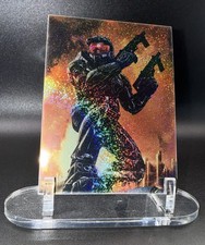 Master Chief Custom Art Card/sticker . HD Holographic. Comes With A Bonus Card picture