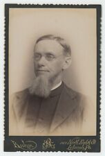 Antique c1880s Cabinet Card Priest or Pastor Long Chin Beard Glasses Lebanon, PA picture