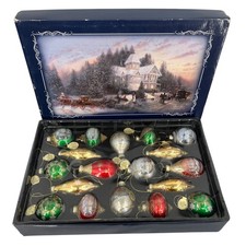 Bradford Exchange Thomas Kinkade Light Up the Season Christmas Ornament 18 Set picture