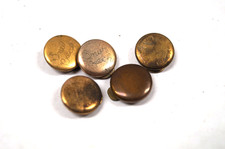 LOT (5) Snug Back Collar Studs Buttonhole Studs Brass Vintage VTG Antique B122F picture