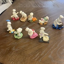 9 of 12 Pillsbury Doughboy Ceramic Painted Figurines Jan-Dec Monthly Set 1997 picture