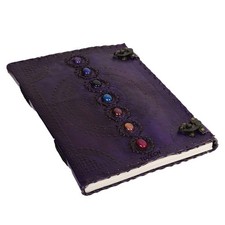 TUZECH Chakra Leather Journal Book of Shadows Purple 18