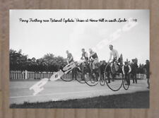 Historic Penny Farthing race at Herne Hill in south London 1919 Postcard picture